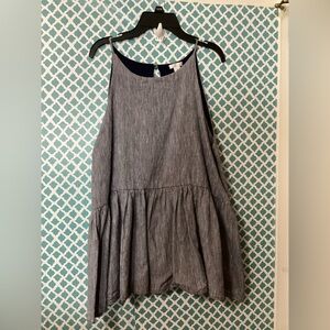 B.P Gray Sleeveless Peplum Top Size Medium